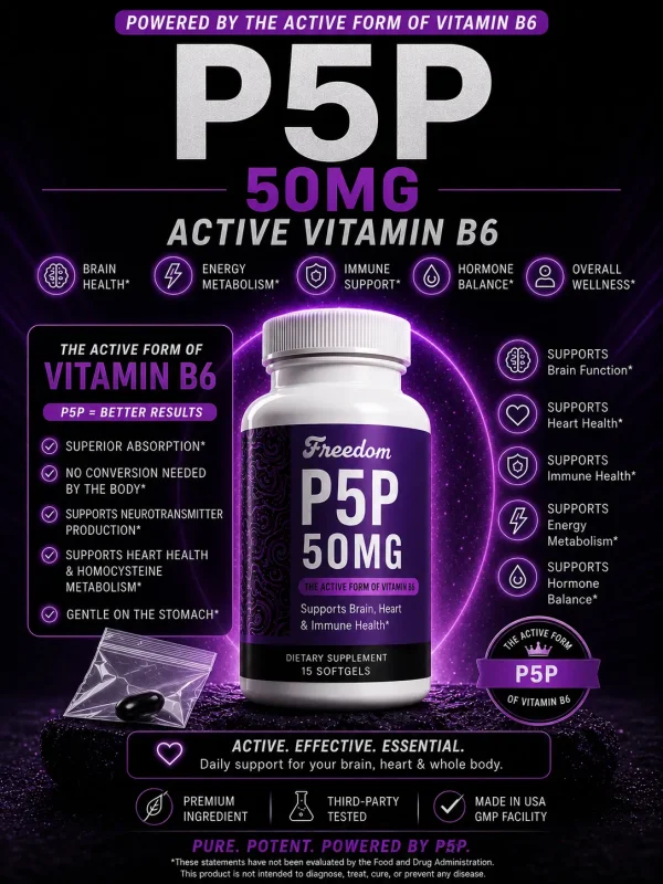 P5P+ (Vitamin B6) 50mg | Pyridoxal 5 Phosphate 30mg | Vitamin B12 (as Methylcobalamin)100mcg | in MCT Oil